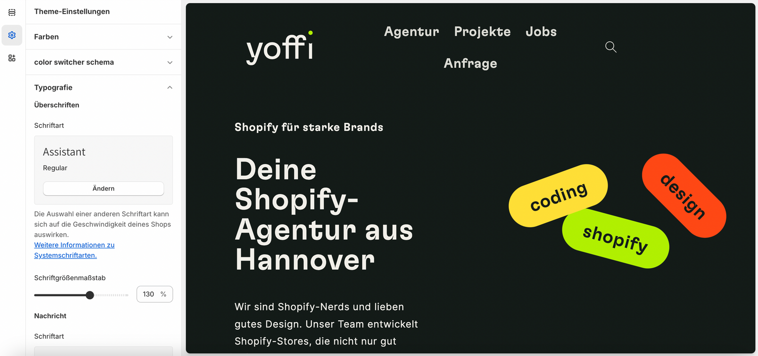 Anleitung zur Integration von Custom Fonts.