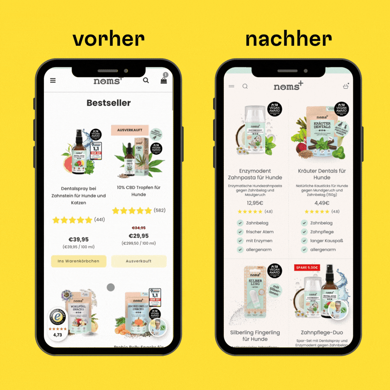 Das Mockup Video zeigt, wie die neuen Collectionpage in Shopify aufgebaut ist. 